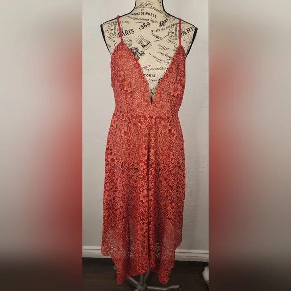 For Love And Lemons Red Lace Maxi Dress - Picture 4 of 15